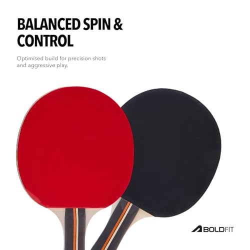 Boldfit Table Tennis Racquet Set Professional Table Tennis Set 2 Racquets & 3 Balls TT Bat and Table Tennis Balls for Home Ping Pong Ball & Racket with Grip Table Tennis Playset 2pcs Racket & 3 Balls 7 41m4A1bqZvL