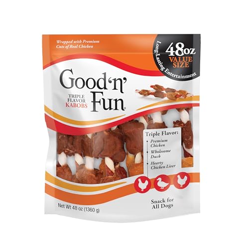 Good n Fun Kabobs Long-Lasting Dog Treat Made With Real Protein 48 oz