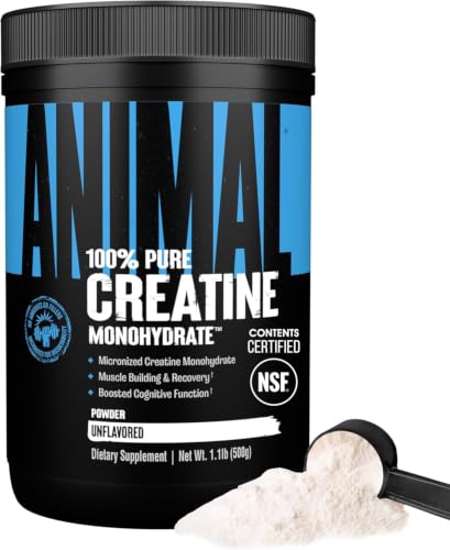 Image of Animal Creatine Monohydrate Powder - Micronized Creatine for Women and Men, Supports Muscle Growth, Strength, Endurance, Recovery and ATP Production, Gym & Workout Supplements - Unflavored, 500g