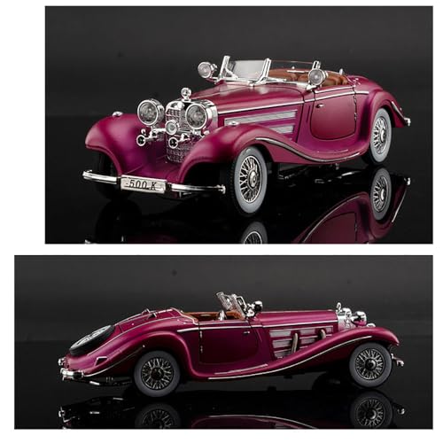 Image of 1:24 Vintage Toy Cars Diecast Metal Car Vintage Model Cars for Kids Light Sound Pull Back Openable Door Toy Car