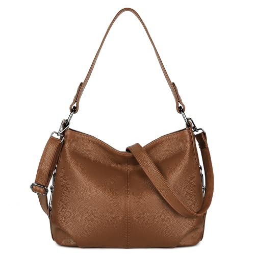 Image of YALUXE Women's Real Leather Shoulder Bags Hobo Handbags Purse Crossbody Bag