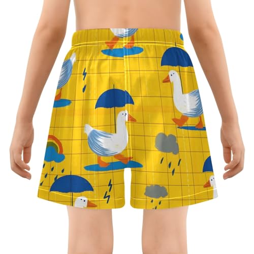 Bolaz Toddler Boys Swimwear Swim Trunks with Compression Liner 4T Duck Umbrella3