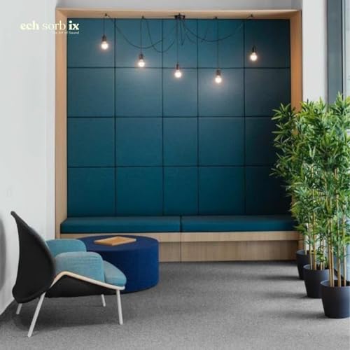 Image of MMT Acoustix Premium Felt Acoustic Panels for Offices, Bedrooms & Studios | Sustainable PET Felt Panels for Echo Reduction & Sound Absorption | 1x1 Ft, 9mm Thick | Carolina - Pack of 16