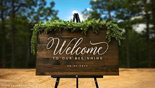 Avery Carey Custom Welcome to Our Beginning Sign Welcome to Our Beginning Sign The Adventure Begins Sign Custom Rustic Wedding Decor Decor
