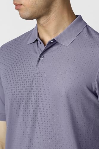 Image of Peter England Perform Men's Asymmetric Print Polo T-Shirt