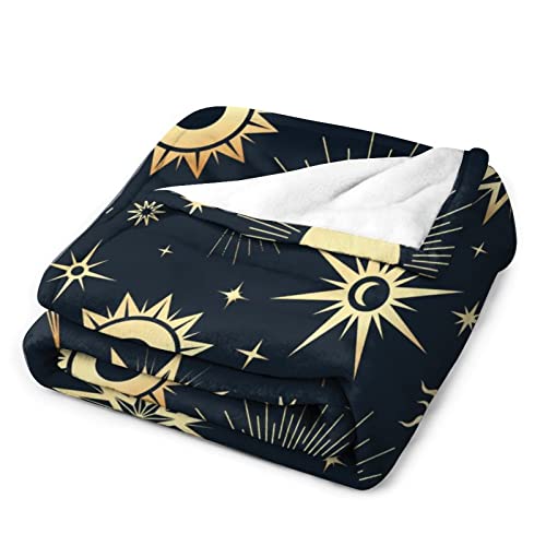 Couverture polaire étoiles lune 100x130 cm pour lit et canapé - 4