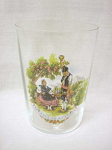 Dkristal Set 6 Vasos Cristal Sidra Sella con Calca Decorado Recuerdo DE Asturias ESCANCIANDO 500ML