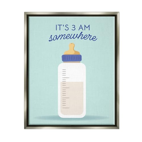 Image of It's 3am Somewhere Humor, 24 x 30 Inch Canvas in Floater Frame | Stupell Industries . By Emily Dumas . Ready to hang . Fun gift for bedroom or nursery . Made in USA