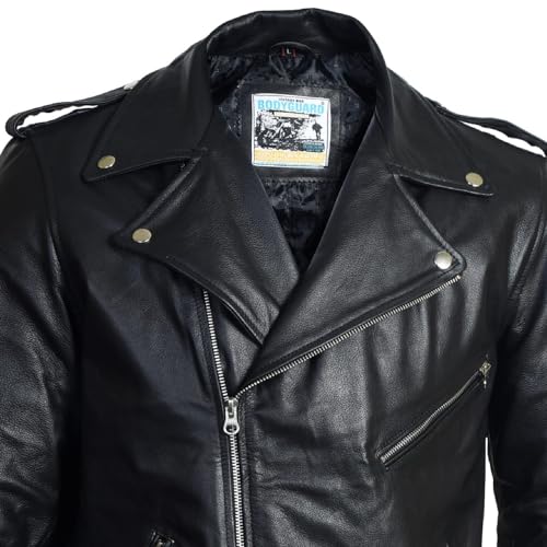 Body Guard Genuine Leather Jacket Black - Image 4