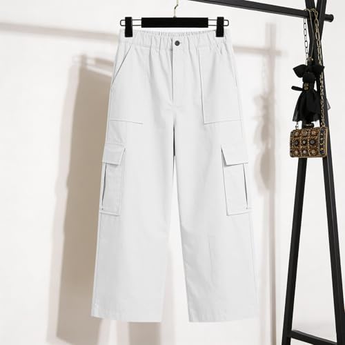 Womens Capris with Pockets Stretch Lightweight Casual Cargo Pants Summer Travel Capri Cropped Trousers with Pockets - 2