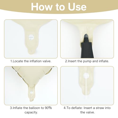 Herz Folienballons 24 Stück, 18 Zoll Herz Helium Luftballons Heliumballon Herzen Hellgold, Creme Beige und Weiss Herzballons Folienluftballon für Geburtstag Party Hochzeit Dekoration (A)