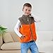 FIRITHYC Boys and Toddlers' Polar Fleece Vest,Full Zip Coat Zipper Closure Sleeveless Warm Winter Fall Thicken Puffer Vest (US, Age, 5 Years, 6 Years, 2pcs Orange+Blue)