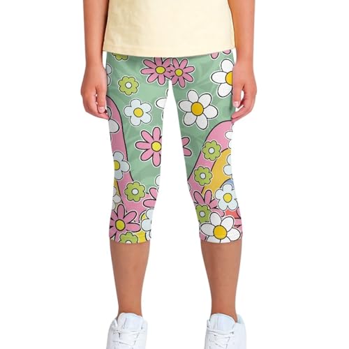 Premium Yoga Capri Leggings for Girl High Waist Comfortable Running Dance Leggings Pants in 4-13 Years