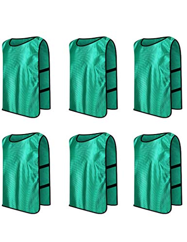 TopTie Scrimmage Training Vests Soccer Bibs Set of 6-Forest-Adult