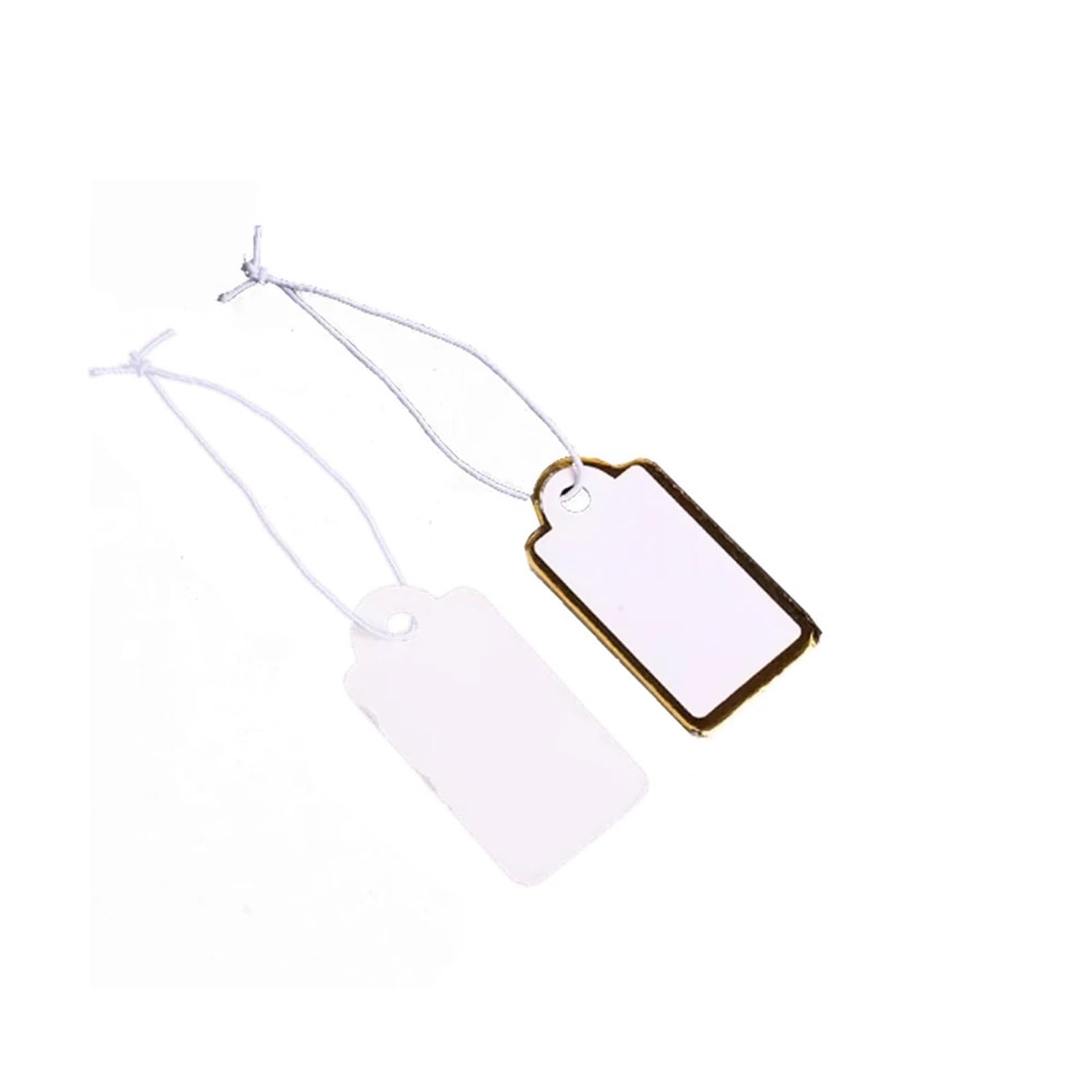 Lot de 1 000 étiquettes de prix pour bijoux, étiquettes de prix, étiquettes en tissu, étiquettes vierges, papier cartonné blanc, cordon élastique