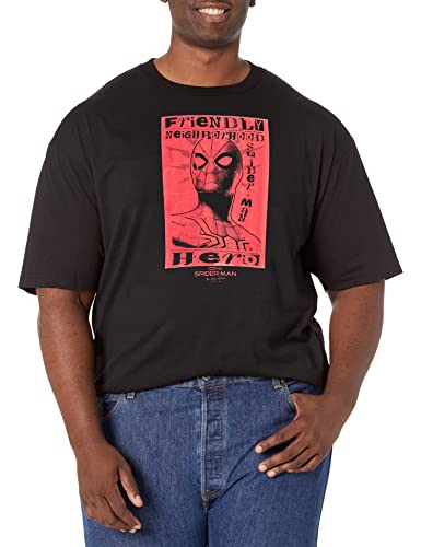 T-Shirt Marvel Friendly Hero pour homme en coton noir confortable au quotidien
