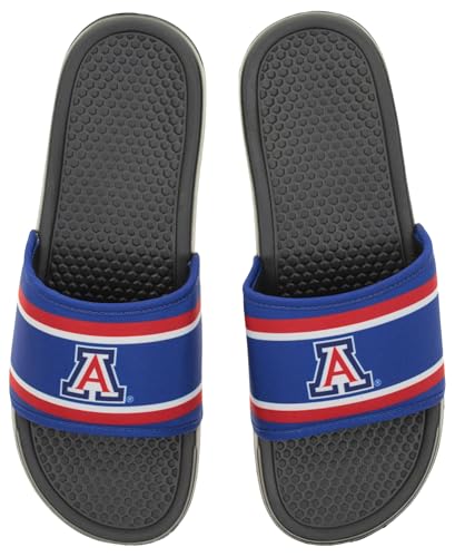 Image of FOCO NCAA Printed Team Logo and Color Stripes Comfortable Slide Sandals