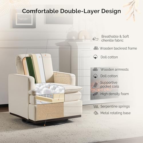 Sillón Plegable Chenille Beige miniatura 4
