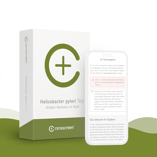 Helicobacter Pylori Test Kit von CERASCREEN – Antigen-Nachweis von Bakterien bequem & einfach mit...