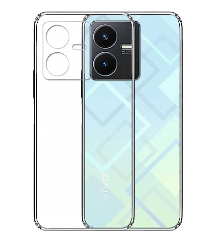 Image of COVERBLACK Soft Rubber Silicon Clear Back Cover Compatible Model for Vivo Y22 - Transparent