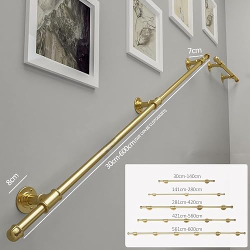Rambarde d'escalier antichute barre de soutien PMR et seniors en fer doré - 3