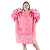 Segorts - Sudadera de gran tamaño con capucha Sherpa gigante reversible con bolsillo grande para adultos, hombres y mujeres adolescentes, talla única