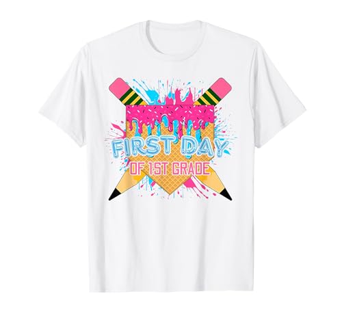Premier Jour de première année Baseball Ice Cream Drip Boy T-Shirt