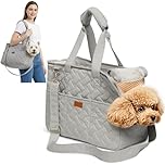ALLSOPETS Dog Carrier Bag, Soft Lightweight Pet Carrier for Small Dogs and Cats with Mesh Ventilation, Travel Puppy Purse with Pockets and Cushion, Perfect for Outdoor (Starry Gray, S)