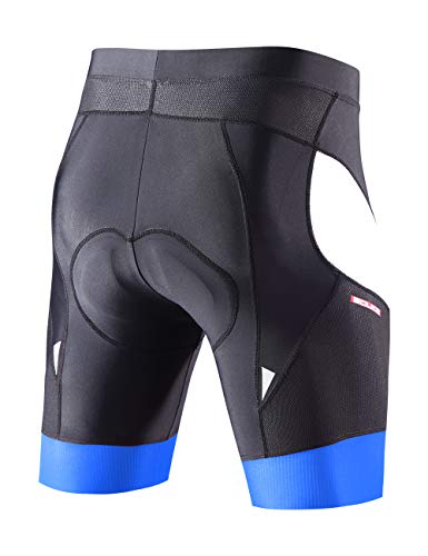 Men's Cycling Shorts Padded Bicycle Riding Half Pants Bike Biking Cycle Tights Black Blue - Thumbnail 3