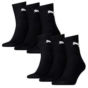 Puma Herren Sportsocken Short Crew Socks Sportsocken mit Frotteesohle 6er Pack, Schwarz, 39-42, 2x231011001200039