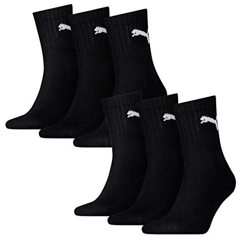 Puma Herren Sportsocken Short Crew Socks Sportsocken mit Frotteesohle 6er Pack, Schwarz, 43-46, 2X231011001200043