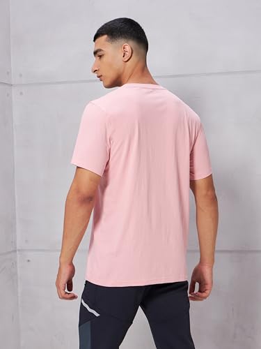 Image of TECHNOSPORT Men's Slim Fit Solid Crew Neck T-Shirt, Cotflex Quick Dry Wrinkle Resistant Polyester Sports Tee for Gym, Running, Training, Sports