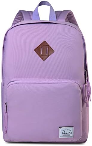 VASCHY Backpack Mens, Lightweight School Bag for Boys and Girls School Backpack for Women Water Resistant Rucksack Casual Daypack for College, Work, Travel, Sports with Two Bottle PocketsBlack