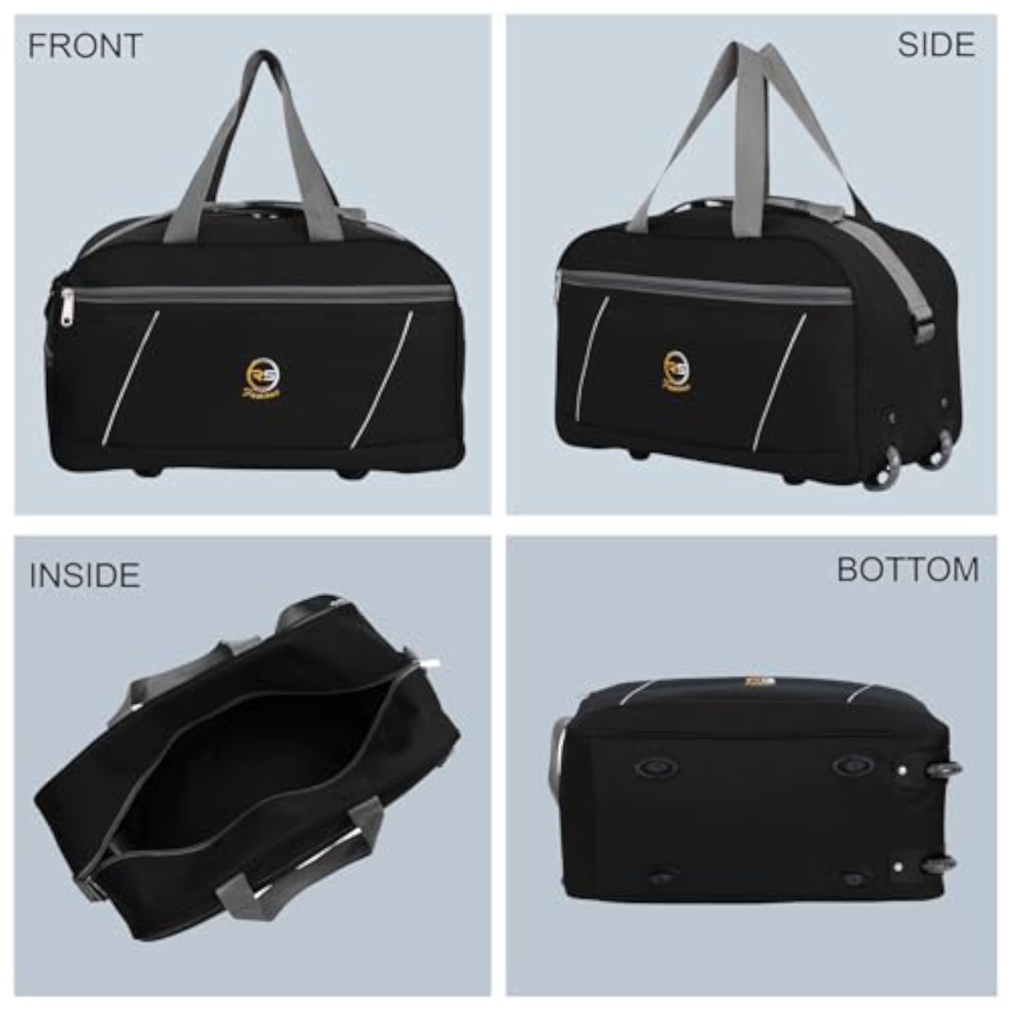 Unisex 45L Lightweight Strolley Duffel Bag for Travel