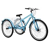 MOPHOTO Mountain Tricycle for Adults, 3 Wheeled 7-Speed Mountain Tricycle 24 inch 26 inch Men's Women's Tricycles Cruiser Bike Featuring Disc Brakes, Cargo Basket