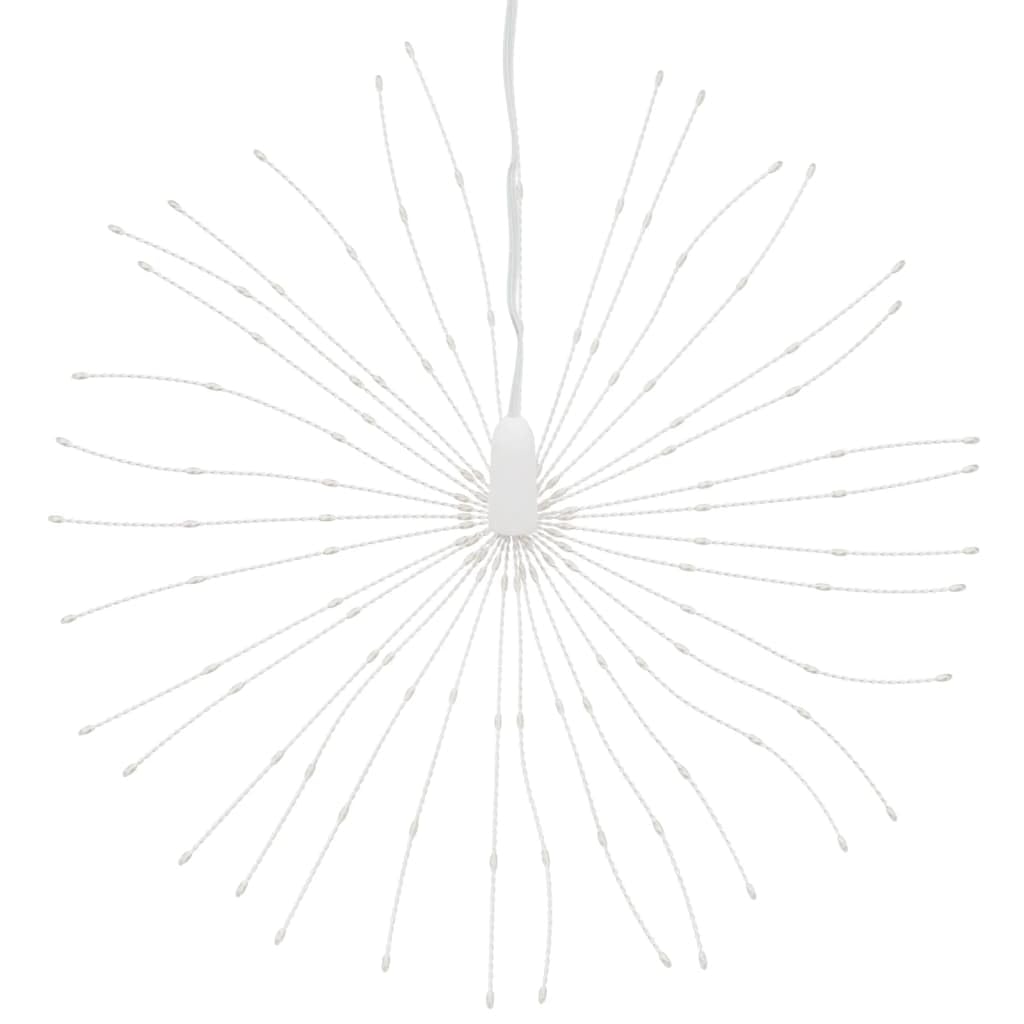 Weihnachtsbeleuchtungen Feuerwerk mit 280 LEDs, 2 Stück, Blaue LED Lichterkette aus Kupferdraht, 17 cm, batteriebetrieben mit Timer, ideal für Innen- und Außenbereich