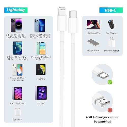 Image of Mizi 25W USB C to Lightning Fast Charging Cable 3.3FT, Power Delivery 480Mbps Data Sync Cable Cord Compatible wth iPhone 14 13 12 11 Pro Max X XS XR 8 7 6s Plus SE - White