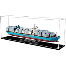 Acrylic Display Case for Lego 10241 Maersk Cargo Ship Model, 3mm Dustproof Display Box, Display Case Compatible with Lego 10241 Model Not Included Transparent Build 3MM