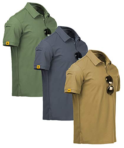 ZITY 3 Pack Mens Golf Polo Shirts Short Sleeve Business Casual T-Shirts 3XL