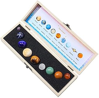 FIYSON Nine Planets Gem Stones Planets Decorations Crystal Gemstones Ball Set Solar System Nine Planets Model Home Desk Decorations Astronomy Gifts for Men Kids Classmates and Astronomy Lovers