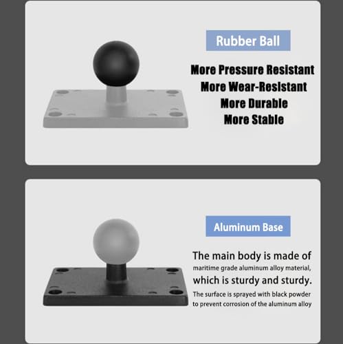 Image of Strg 1'' Ball Mounts Base with Rectangle Plate, Ball Base Mount Compatible with RAM and B Size 1 inch Ball Double Socket Arm