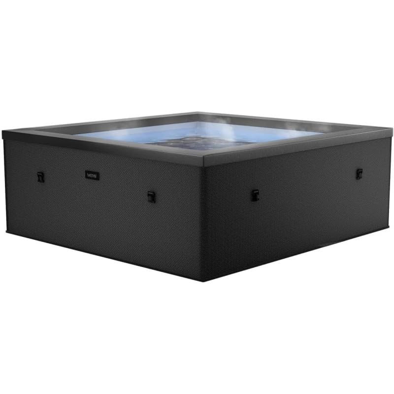 Spa Semi-Rigide Netspa Idaho - 6 Places Coloris Charcoal Noir 70/90 Airjets massants