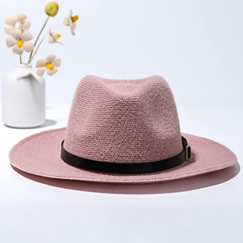 Wide-Brimmed Foldable Hat, Sunshade Fedora, Breathable And Sweat-Absorbing, Head Circumference 22''-24.8'' Adult Men Women (Pink Style Three) #TOP1