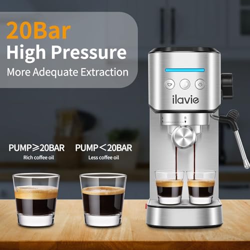 Ilavie Espresso Machine With Steamer, 20Bar Espresso Coffee Machine With 1000Ml Removable Water Tank For Cappuccino, Latte, Great Espresso Maker For Dad And Mom thumb #1