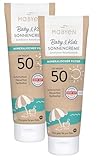 MABYEN 100% Mineralische Sonnencreme Baby & Kids LSF 50 Set,2x100ml – Sonnencreme Baby mit mineralischem UVA/UVB-Filter, Sofort-Schutz ohne Einwirkzeit – wasserfest, parfümfreie Naturkosmetik, vegan