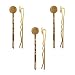 Beadaholique 6-Piece Metal Bobby Pins with Pad for Gluing, 10mm, 22K Gold