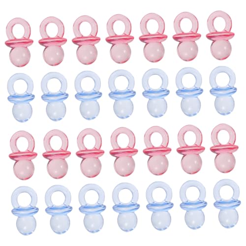 FIXOSHEE 100 piezas Mini Chupetes Acrílicos para Decoración Shower Favores Reutilizables Resistentes para Mesa y Regalos de Bautizo