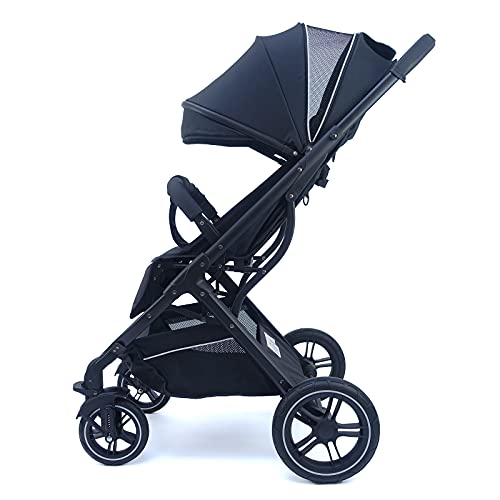 Pixini Buggy Palia - Sportwagen mit Liegefunktion und großem Einkaufskorb, klein zusammenklappbar (honeycomb schwarz)