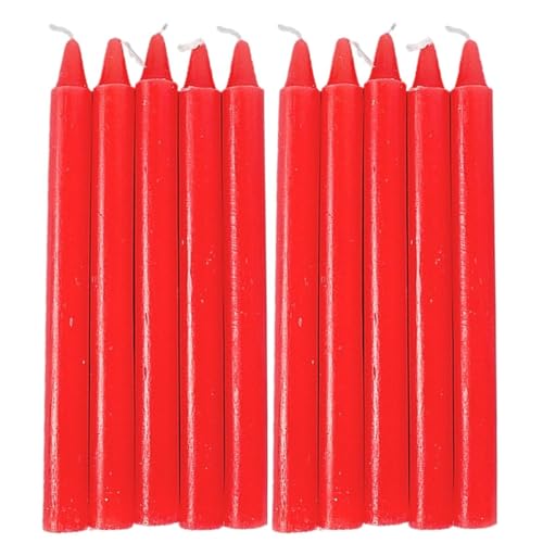 Velas de supervivencia, velas cónicas - Velas naturales de combustión larga 10X | Suministros de supervivencia velas domésticas rojas/blancas para emergencias domésticas
