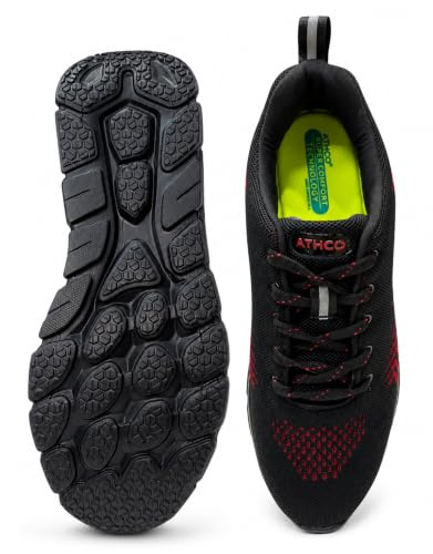 Image of Mens Running Shoes for Man Comfortable Men's Sports Shoes with Memory Foam Cushioned Insole Sports Shoes for Men Running Walking Lightweight Gym Shoe for Men Comfortable Stylish & Casual Walking ATHCO Shoe for Man Anti Slip Gym Footwear